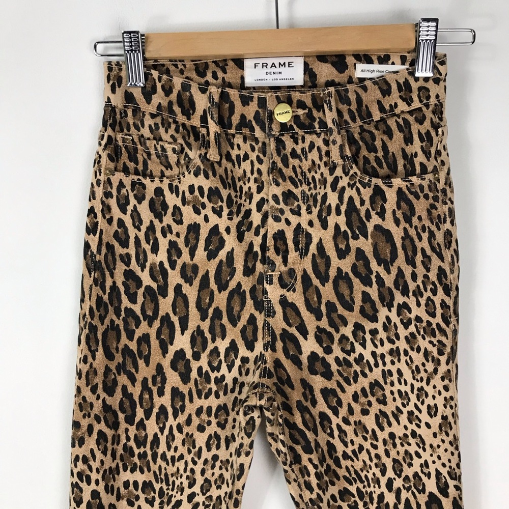 Frame Denim High Rise Leopard Print Jeans - Picture 9 of 16